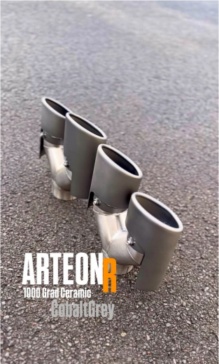 Doppel Endrohre 4 x Oval 240 x 90 Ceramic Beschichtung