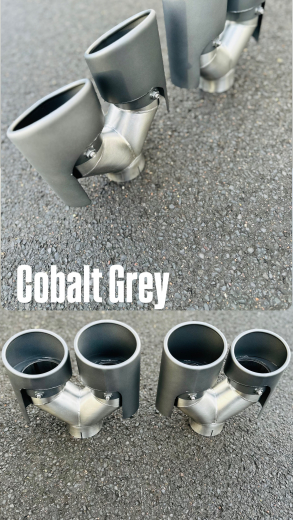 Doppel Endrohre 4 x Oval 240 x 90 Ceramic Beschichtung