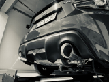 Heckansicht Subaru BRZ Facelift mit 114mm Endrohren in silber